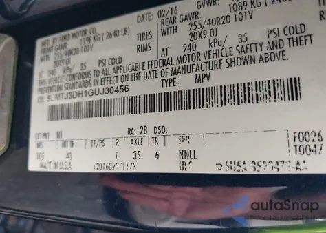 2016 Lincoln Mkc Reserve z USA, uszkodzony, nr VIN 5LMTJ3DH1GUJ30456